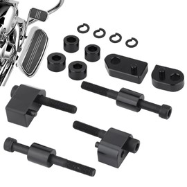 RIDLOG 1 inch & 1.5 inch Driver Floorboard Extensions Floorboard Spacer Extenders Kit Fit for Harley Touring Street Glide Road Glide Electra Glide Road King 2009-2023 FL Trikes 2009-2013 (Black)