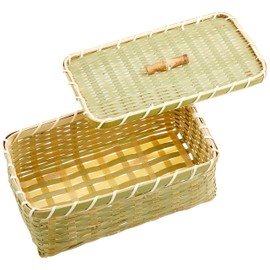 Yamasita Craft 32155000 Blue Bamboo Square Lunch Box, Small