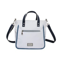 Earth Squared Voyage Ladies Crossbody Tote Bag, White, 28 x 24 x 14 cm, Adjustable Strap (Blue)