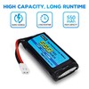 AMZZN 5PCS 3.7V 550mAh 30C Lipo Battery Molex-2P Plug with