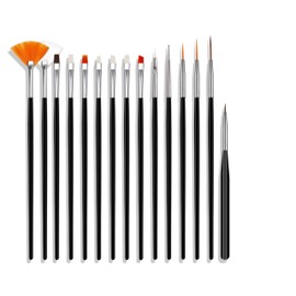 Nail Art Liner Brushes, for Dotting Tool, 15 Pieces Professional Nail Art Design Tools, Painting Brushes & drill drawing nail brush, Nail Art Tips Builder Brush For Ladies