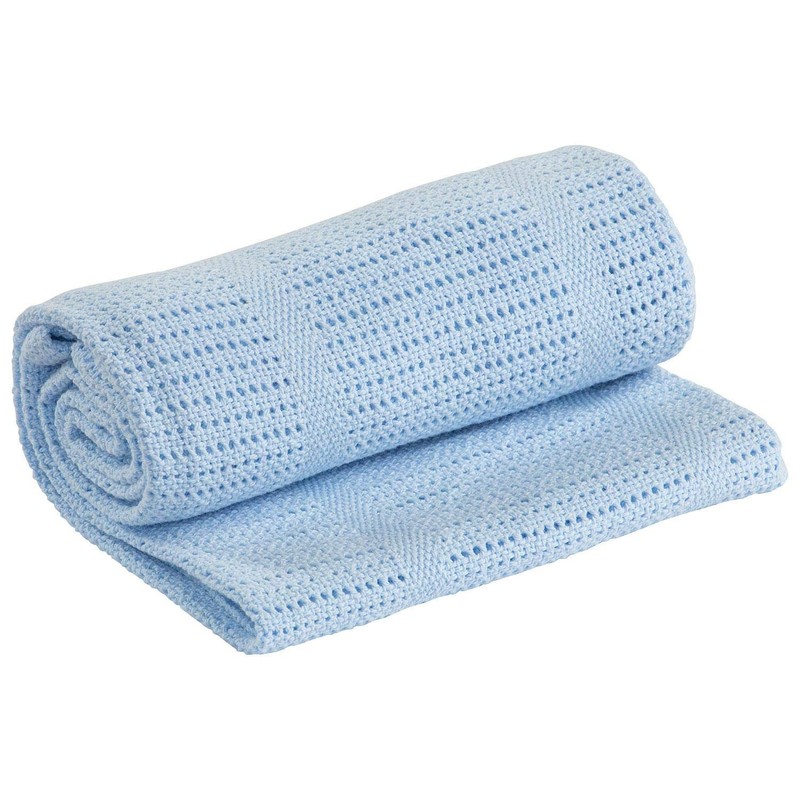Premium Quality 100% Cotton Cellular Blanket,to Fit (Pram/Cot/Cotbed),Made in EU