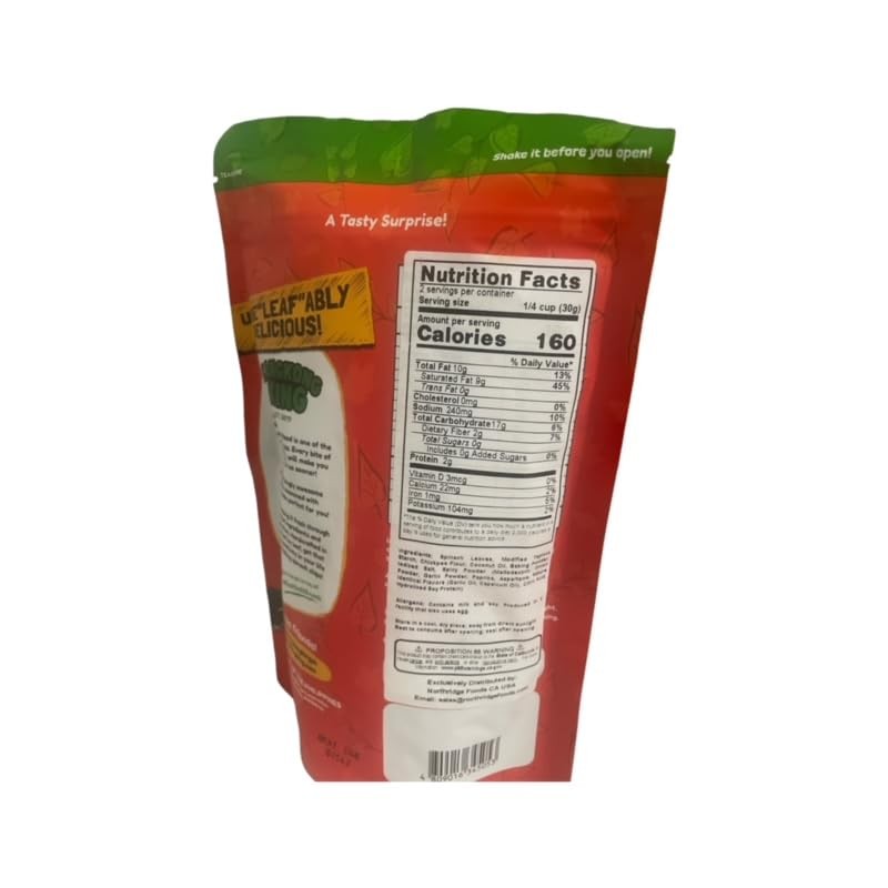 KANGKONG KING Crispy Spinach Chips, Spicy Flavored, 60g, Pack of