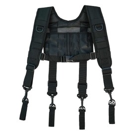 KUNN Tactical Suspenders Police Suspenders for Duty Belt Harness with Molle Strap and D-Ring,L