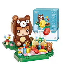 LOZ Clamping Blocks Manga Series Building Block Kit Bear Boy with Picnic Japan Hero Lonestar Bricks DIY