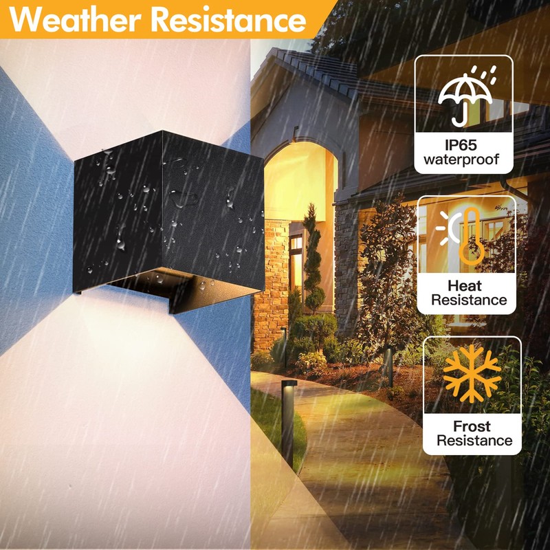 2 Pcs Outdoor Wall Lights Exterior/Interior G9 Wall Sconces Up