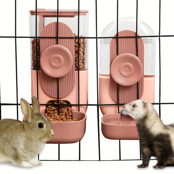 ZQZXD Hanging Automatic Pet Food Water Dispenser, 35oz Rabbit Feeder