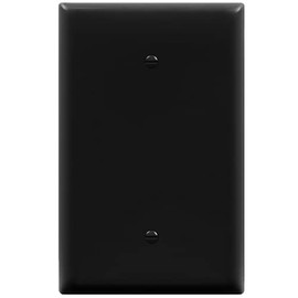 ENERLITES Blank Device Wall Plate, Jumbo Blank Cover, Gloss Finish, Oversized 1-Gang 5.5" x 3.5", Polycarbonate Thermoplastic, 8801O-BK, Black