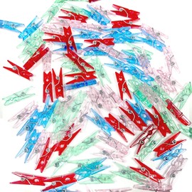 NILLOS Mini Pegs, 100 PCS Colorful Plastic Mini Photo Clips for Hanging Photos, DIY Art and Craft Projects (2.5 x 0.9 cm/0.98 x 0.35 in)