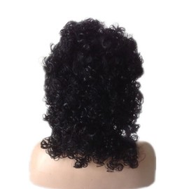 70s 80s Men's Party Fancy Dress Halloween Wig curly black mullet Rockstar Wig(short)
