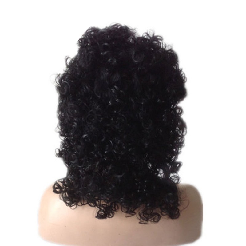 70s 80s Men's Party Fancy Dress Halloween Wig curly black