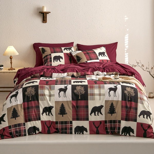 Wake In Cloud - Rustic Comforter Set with Sheets, Cabin