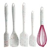 Trudeau White Confetti 5pc Silicone Spatula, Spoonula & Whisk Set