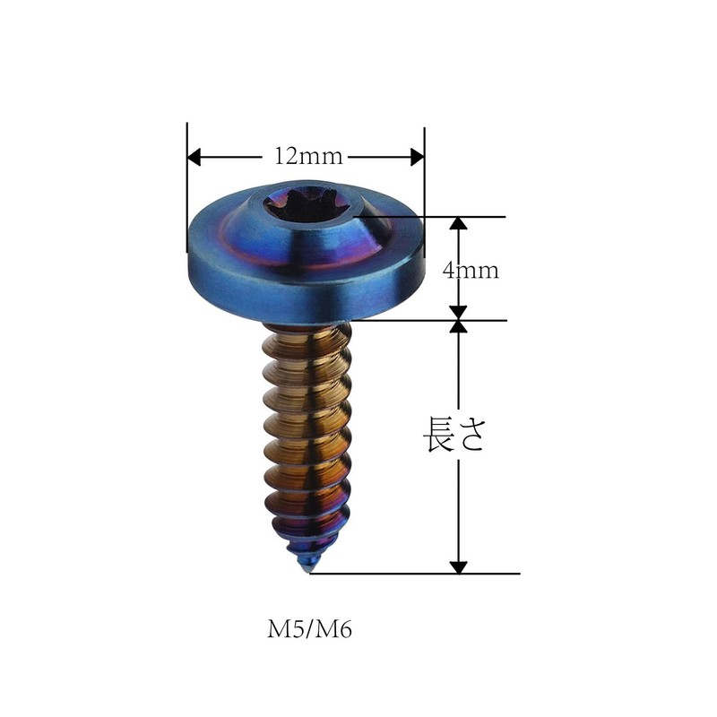 Dingtai 6pcs Titanium M4 M5 M6 15 17 20 25mm