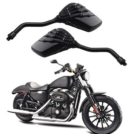 DREAMIZER Universal Motorcycle Black 8mm/10mm Skull Skeleton Hands Side Rear View Mirrors Compatible with Harley XL Softail Honda Yamaha Suzuki Kawasaki Old School