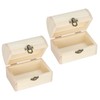 BAOPEND 2 Pcs Unfinished Wooden Treasure Box for DIY Crafts