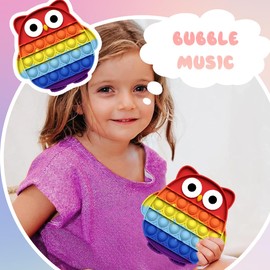 BLPRKOT Pop It for Children and Adults, Ideal as an Anti-Stress Toy, Colourful Owl, Anti-Stress Toy, Autism, Special Needs, Stress Reliever, Special Needs, Unpacking Stress Relief Reliever