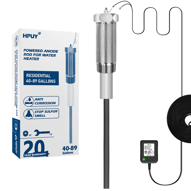 HPUY Powered Anode Rod for Water Heater 40-89 Gallon Tank,Electrical