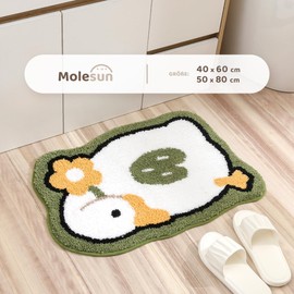 Molesun Goose Bath Mats, Microfiber Absorbent Bathroom Rugs with Non Slip Backing, Cute Bathroom Floor Mat for Kitchen, Bedroom, Kids Room Carpet, 18" x 25"