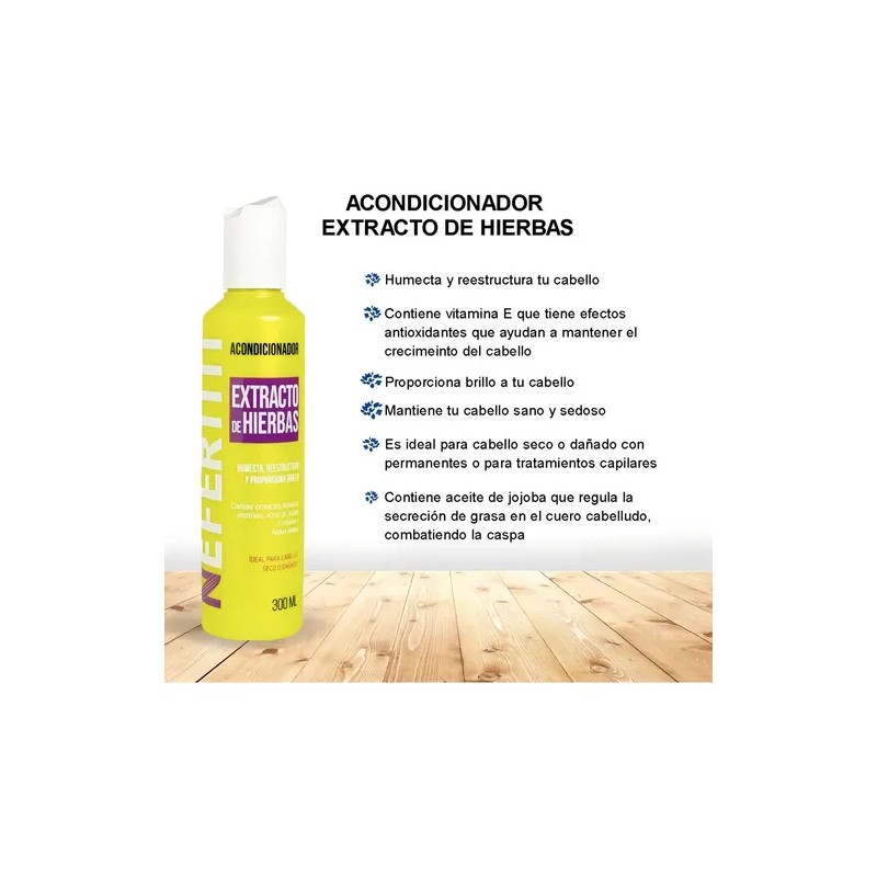 Shampoo Y Acondicionador De Hierbas Cabello Dañado Nefertiti