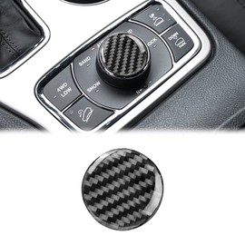 SUNJIKA Compatible with Carbon Fiber Interior Trim Sticker Gear Shifter Button Knob Panel for Jeep Grand Cherokee 2014 2015 2016 2017 2018 2019 2020 (1PCS Black)