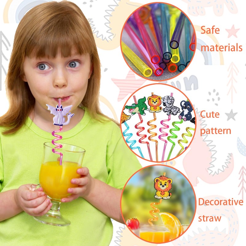 YOUYIKE Pack of 8 children's straws