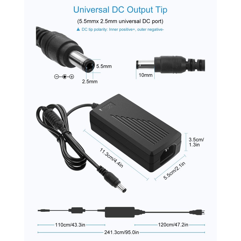 ALITOVE 12 Volt Power Supply 12V 5A Power Adapter AC