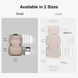 LEVEL8 Travel Toiletry Bag for Women Hanging Wash Makeup Bags with Hook,Cosmetic Organizer for Business Trip, Vacation and Bathroom Small Size Black