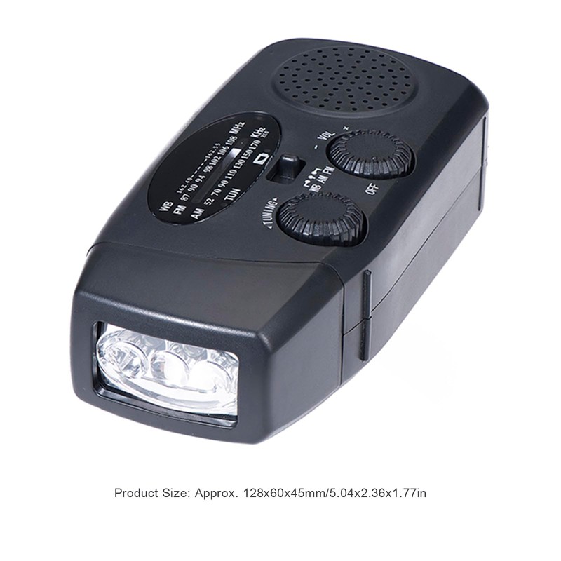 Jectse Emergency Solar Hand Crank Radio with Bright LED Flashlight