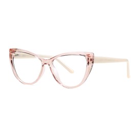 QECEPEI Blue Light Glasses Cateye Women Fake Eyeglasses Anti Eye Strain Computer Glasses Clear Lens Pink