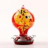 RED- 34oz Hummingbird Feeder Outdoors Colorful Hand Blown Glass with