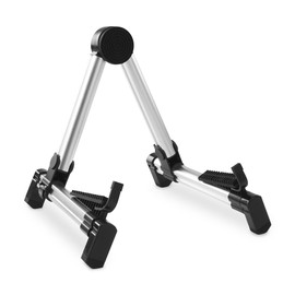 Rocktile GSF 2020S Made From Lightweight, Sturdy Aluminium Folding Universal Guitar Stand Suitable for all Guitar, Bass and similar for easy transportation, Numerous Options Available only 390 g) Light Silver