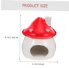 WOONEKY Cooling Ceramic Hamster Nest Mushroom Shape Pet Sleeping House