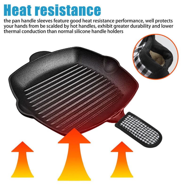 Unbranded 4 Pcs Heat Resistant Handle Covers Cotton Pan Handle