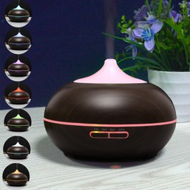 Eineo Essential Oil Aromatherapy Diffuser. Wood Grain 300ml Ultrasonic Quiet Cool Mist Humidifier with Auto Shut-Off. for Home Bedroom Yoga Spa Office Baby Room