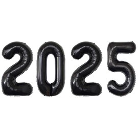 2025 Balloons, New Years Balloons, 16 Inch Black 2025 Number Balloons for New Years Decorations 2025, New Years Eve Party Supplies 2025, Christmas, Birthday, Graduations