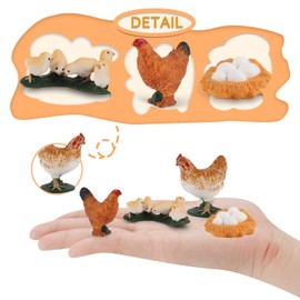 Life Cycle of Hen Figurines Toys Realistic Farm Animals Life Cycle Animals Set Preschool Animals Figures Eduactional Project Diorama Model Toy for Kids