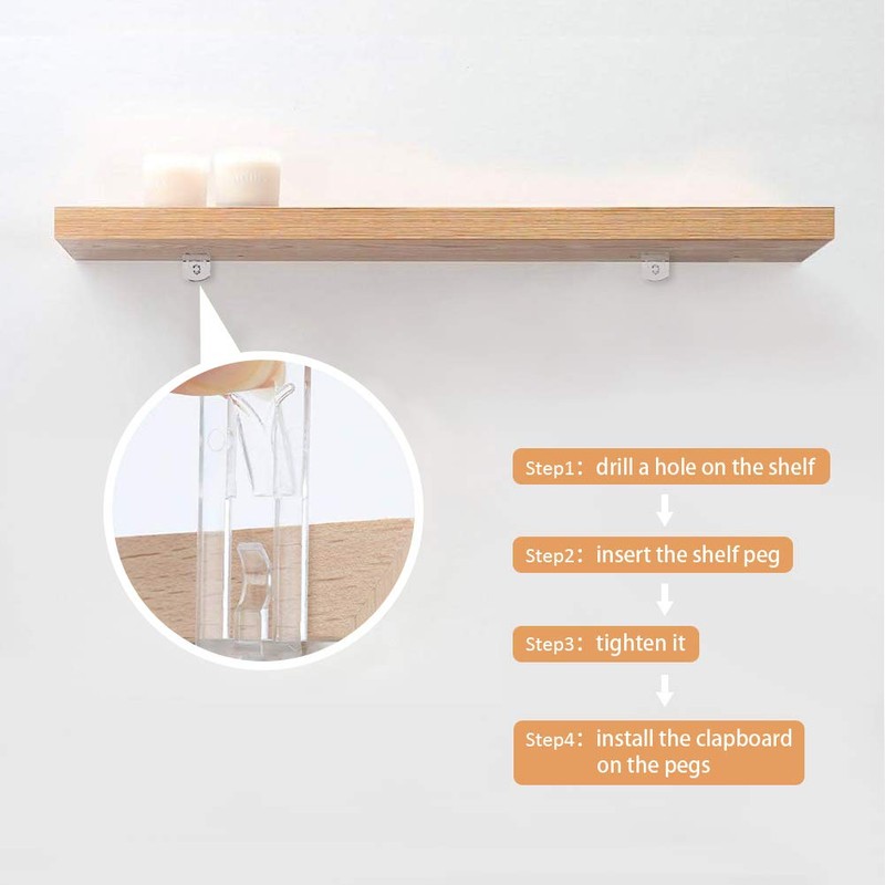 INCREWAY 30 Pack Shelf Support Peg, Clear Plastic Cabinet Shelf