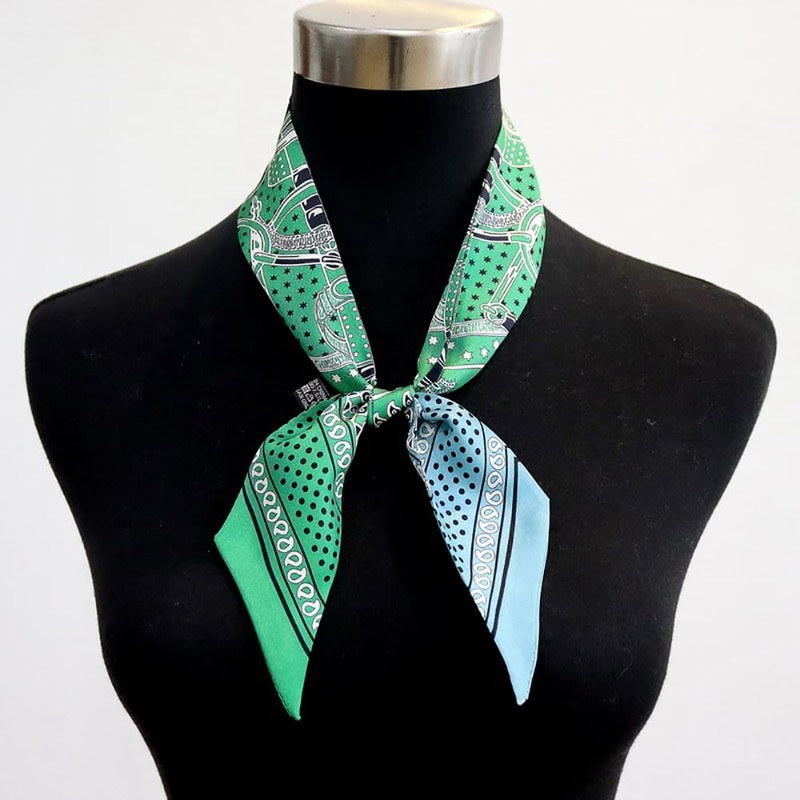 JERLA 100% Mulberry silk Scarf handbag wrap Tie Bundle Hair