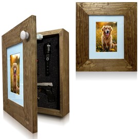 Bellewood Designs Picture Frame Hidden Gun Storage Cabinet Home Decor, 8x10 or 5x7 Picture (Early American)