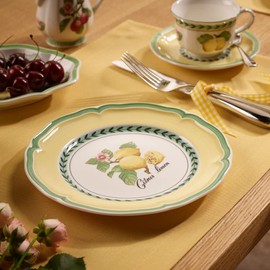 Villeroy und Boch French Garden Valence Frühstücksteller, 21 cm, Premium Porzellan, Weiß/Bunt