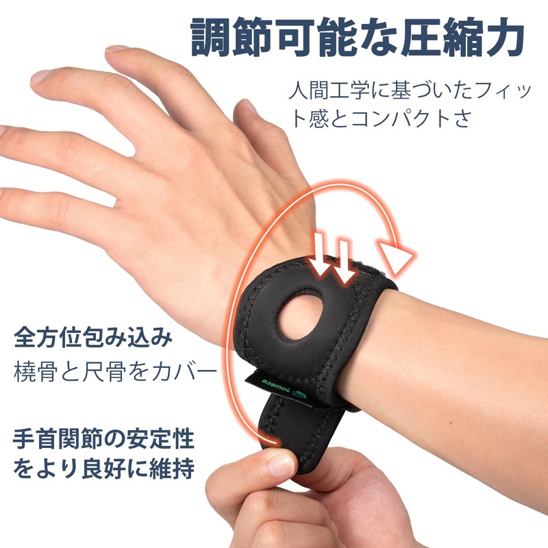 Jomeca tfcc損傷サポーター 小指側保護 リングガスケット内蔵（S/Mサイズ）