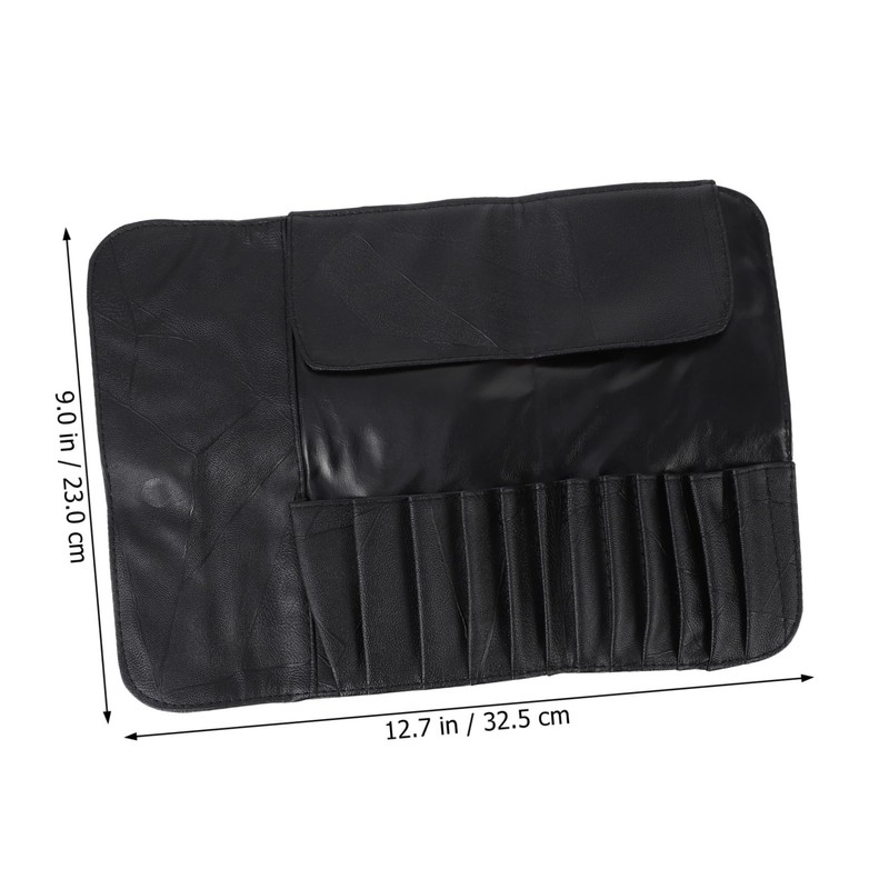 Gatuida Portable Makeup Brush Rolling Case with Elastic Pockets Travel