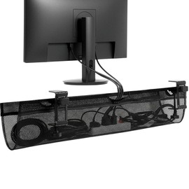 VIVO Mesh Fabric 36 Inch Clamp-on Under Desk Cable Net, Sit Stand Workstation Wire Organizer, Power Strip Holder, Ergonomic Adjustable Cable Management Solution for Home Office, Black, DESK-AC36MH