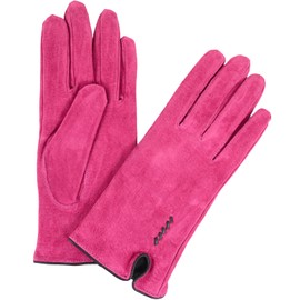 SNUGRUGS Ladies Suede Gloves with Fleece Lining and Bow Feature - Pink - Medium (7")
