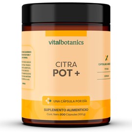 Citrato de Potasio con Curcuma. 200 capsulas de 500mg (Más de 6 meses). VitalBotanics. Suplementos Alimenticios. Multivitaminico Hombre y Mujer. Libre