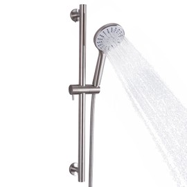 HAMOLER Wall Mount Shower Slide Bars with Handheld Shower Head Sliding Bars Handheld Shower Head with 59-inch Hose, Brushed Nickel