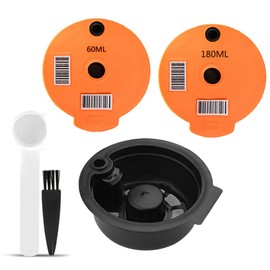 BENFUCHEN Reusable Coffee Capsule with 2 Lids (180ml and 60ml) for Bosch Tassimo Coffee Machines