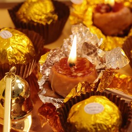 Chocolate Ball Shaped Scented Candle, 120G 4PACK Handmade Smokeless Luxury Chocolate Sphere Soy Wax Decorative Candle for Table Photo Prop,Prefect for Home Decor,Wedding Centerpiece & Luxury Gifting