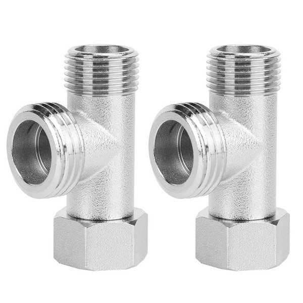 Toilet Diverter Valve, Pack of 2 3-Way Connection Valve, Nickel